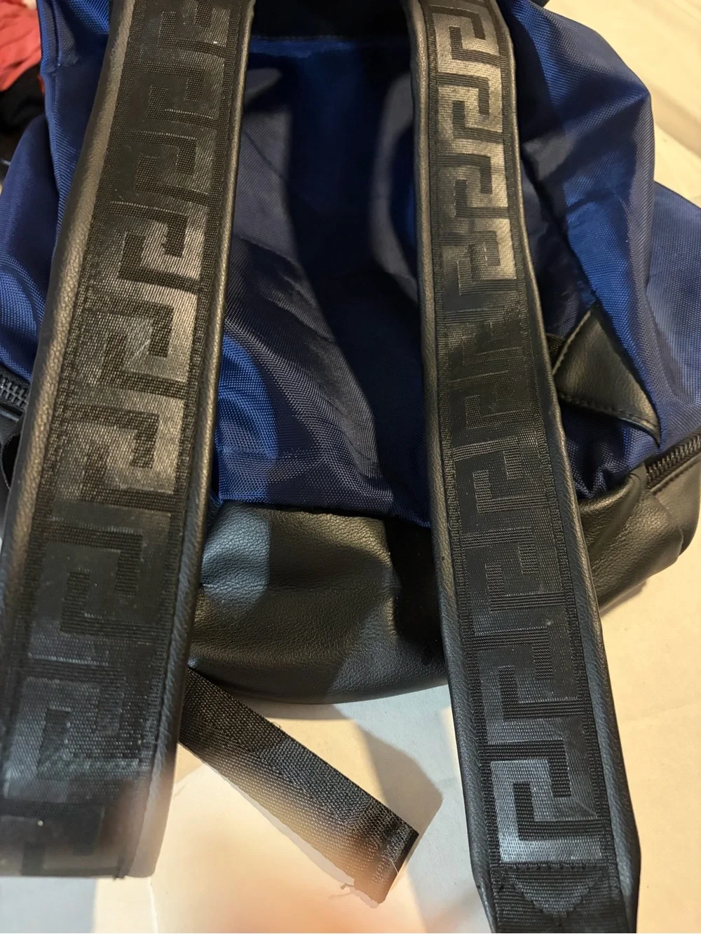 Versace Parfum Navy and Black Drawstring Sling Backpack very clean unisex